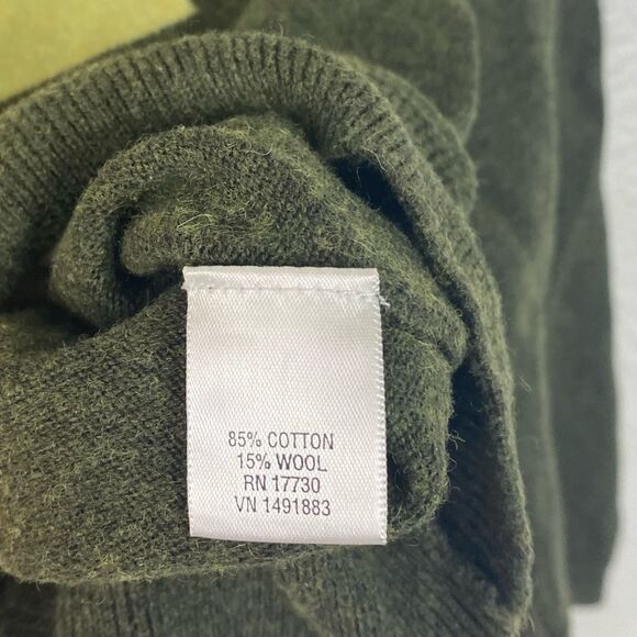 Isaac Mizrahi Wool Blend Argyle Green 3/4 Sleeve Sweater - Picture 5 of 5